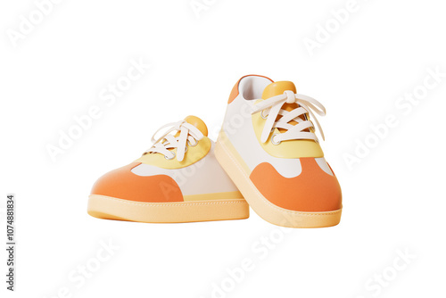 cartoon style sneakers shoes,3d rendering