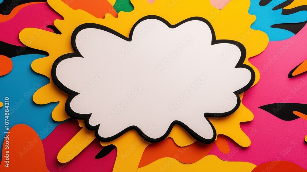 A vibrant, colorful background featuring a speech bubble shape, perfect for creative expressions or messages. A vibrant, colorful background featuring a speech bubble shape, perfect for creative expressions or messages.