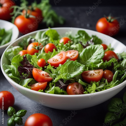 Salate - Leckerer Grüner Salat mit Tomaten