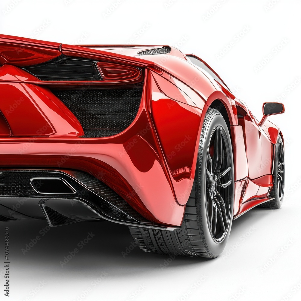 Naklejka premium red sports car isolated