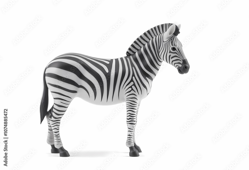 Obraz premium a zebra is shown in a white background.
