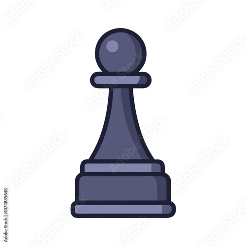 Vector Flat Chess Pawn Icon illustration