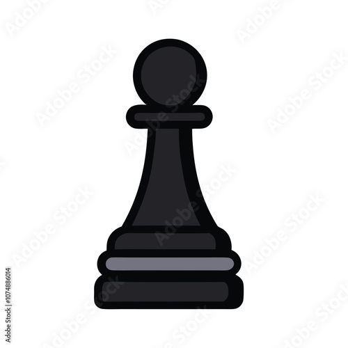 Vector Flat Chess Pawn Icon illustration