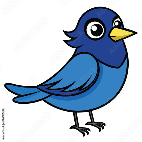 BlueBirds flat Vector illustration on white background