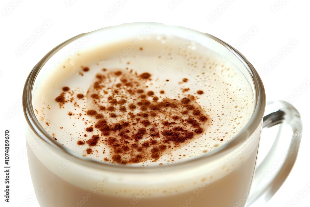 Close-up of a Glass of Cappuccino with Cinnamon Close-up of a Glass of Cappuccino with Cinnamon
