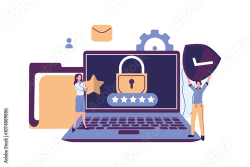 GDPR and privacy politics. General privacy regulation for protection of personal data. flat style illustration vector design