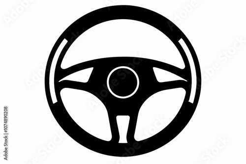 Steering wheel vector icon, driving wheel silhouette, Car Steering wheel vector illustration