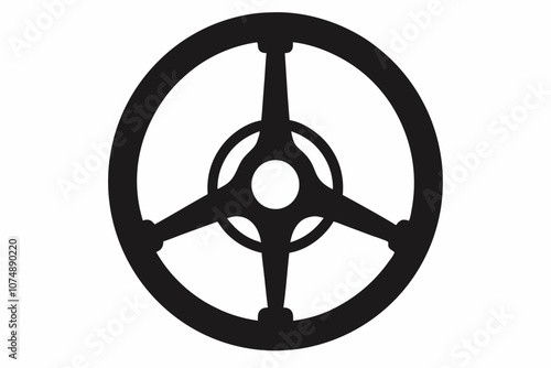 Steering wheel vector icon, driving wheel silhouette, Car Steering wheel vector illustration