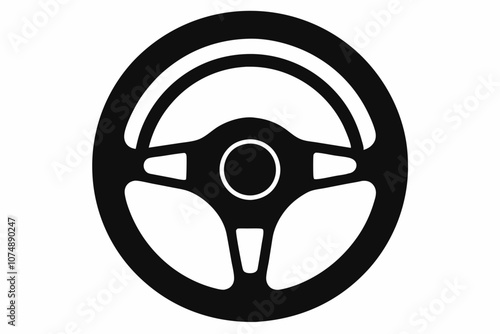 Steering wheel vector icon, driving wheel silhouette, Car Steering wheel vector illustration