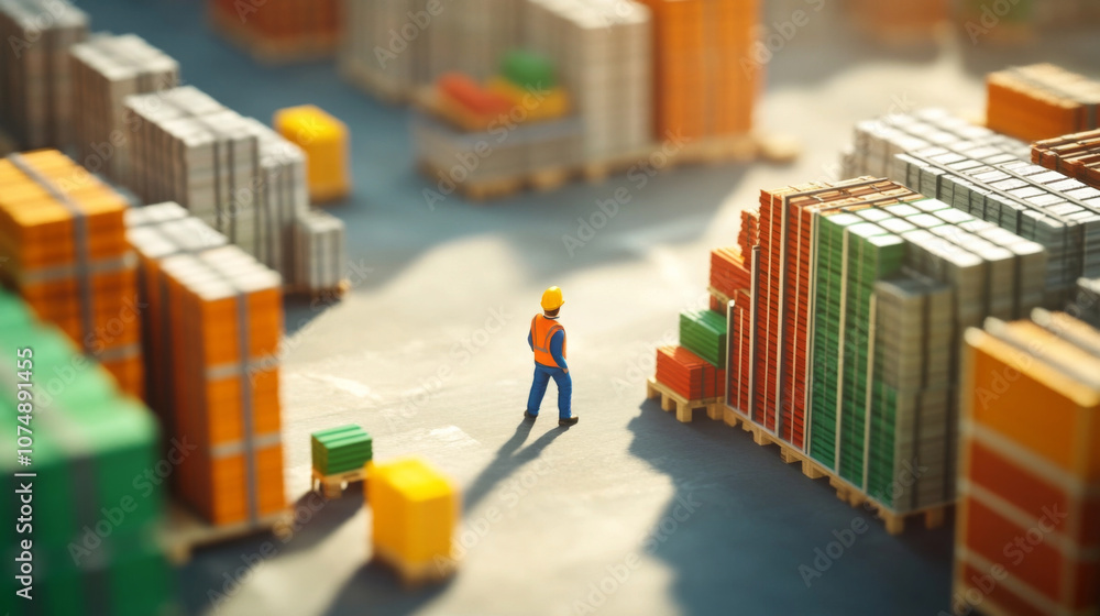 Obraz premium Inventory and Distribution Manager Optimizing Supply Chain Logistics in 3D Render