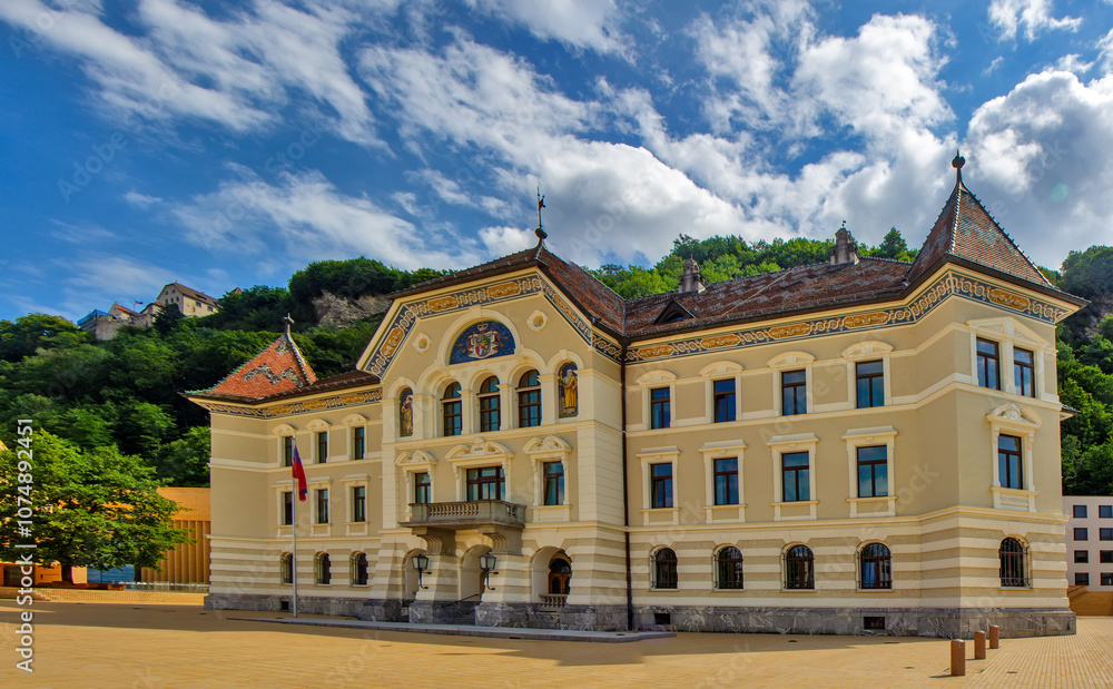 Old parliament building in Vaduz, Liechenstein Old parliament building in Vaduz, Liechenstein