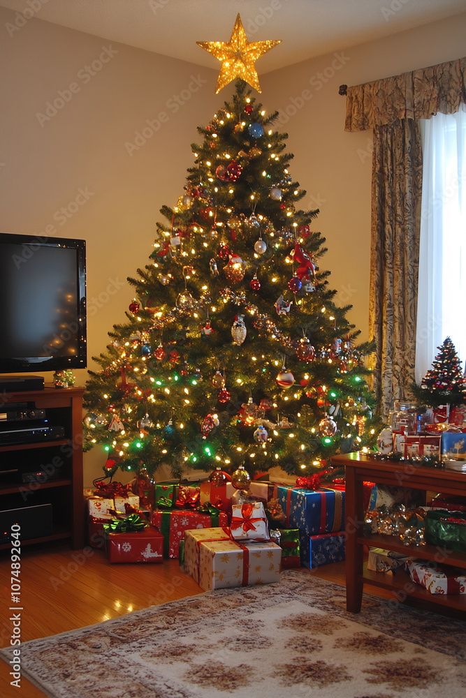 Living room Christmas tree Living room Christmas tree