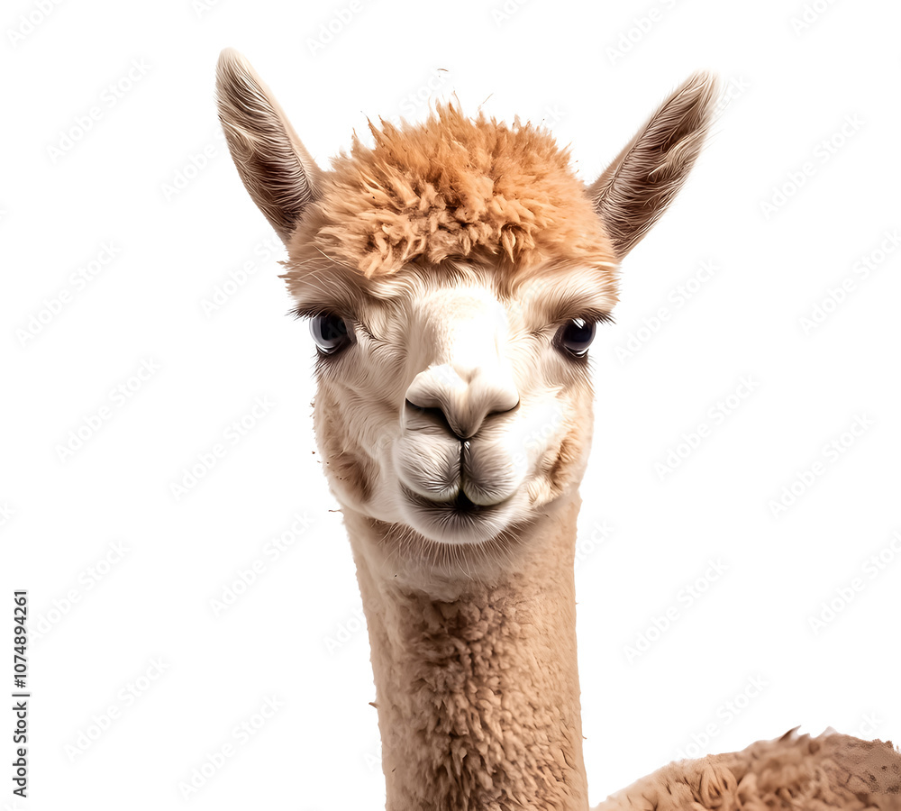 Obraz premium Alpaca shot on a transparent background. isolated background.