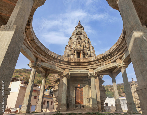 Bahari Ji Ka Mandir temple the octagonal corbelled roof of the colonnaded
ruin used to be an active place of worship and had icons of Lakshmi Narayan located in Amer town ,Rajasthan, India.
 photo