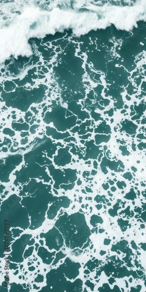 Choppy ocean waves with white foam and splashes, sea water Choppy ocean waves with white foam and splashes, sea water