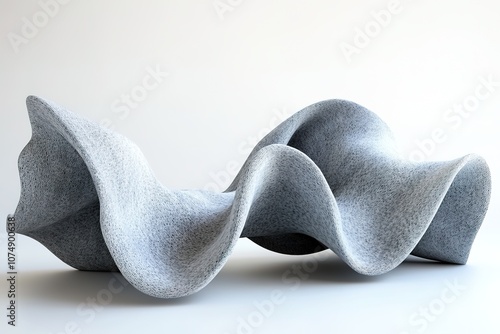 Curved stone sculptures in seamless white space photo