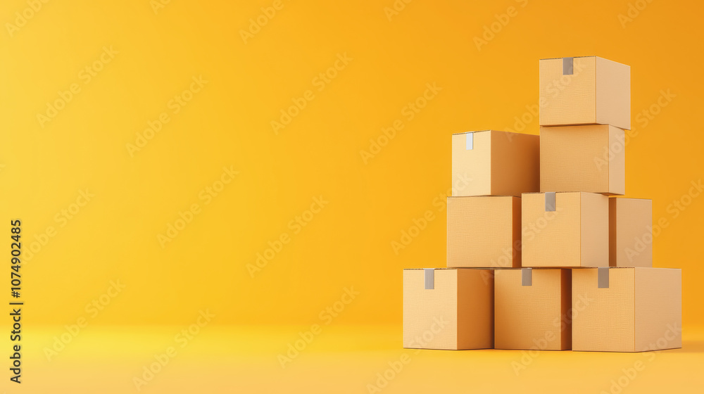 Stacked Cardboard Boxes on a Smooth Gradient Background Ideal for Packaging Design and Creative Projects Relating to Storage and Shipment Stacked Cardboard Boxes on a Smooth Gradient Background Ideal for Packaging Design and Creative Projects Relating to Storage and Shipment