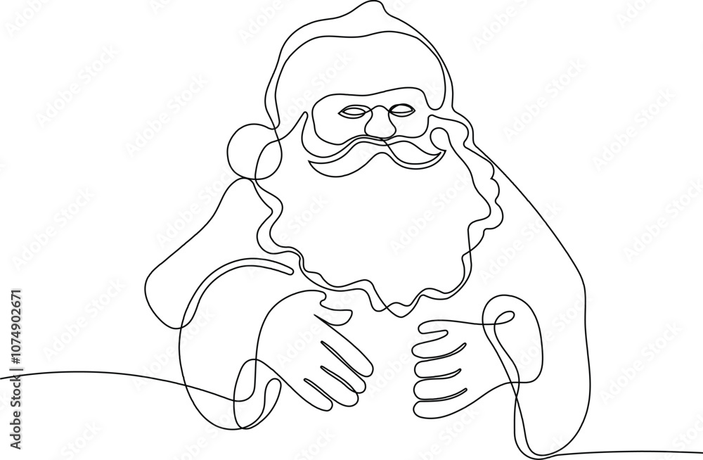 One continuous line drawing Santa Claus on reindeer and sled. concept for Christmas and New Year. vector illustration. Vector illustration One continuous line drawing Santa Claus on reindeer and sled. concept for Christmas and New Year. vector illustration. Vector illustration