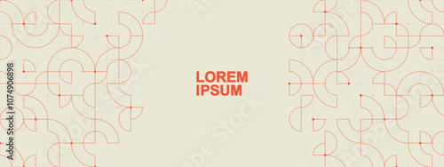 Bauhaus geometric pattern background. Vector abstract trendy bauhaus pattern for header, web banner, website, presentation