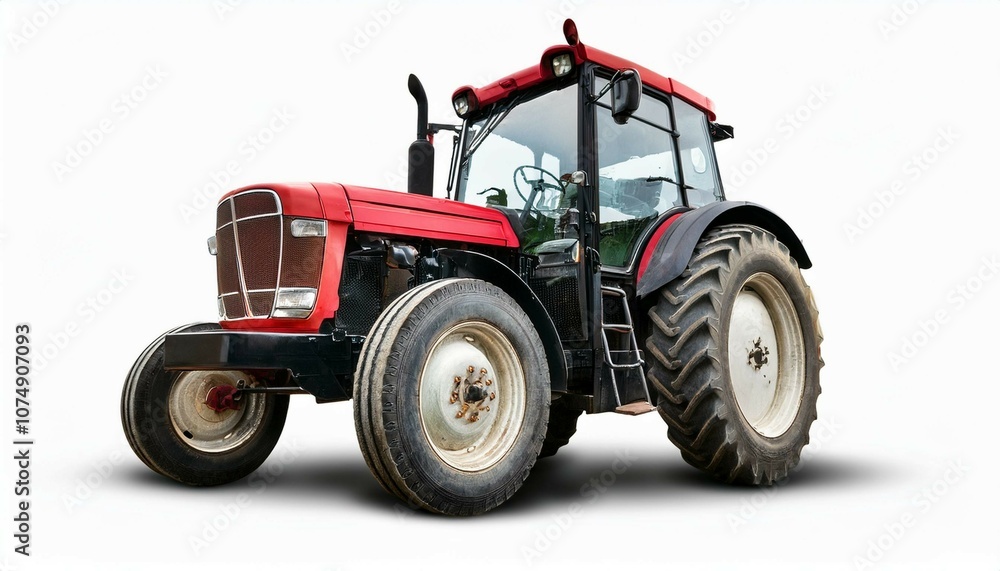 red tractor isolated on white red tractor isolated on white