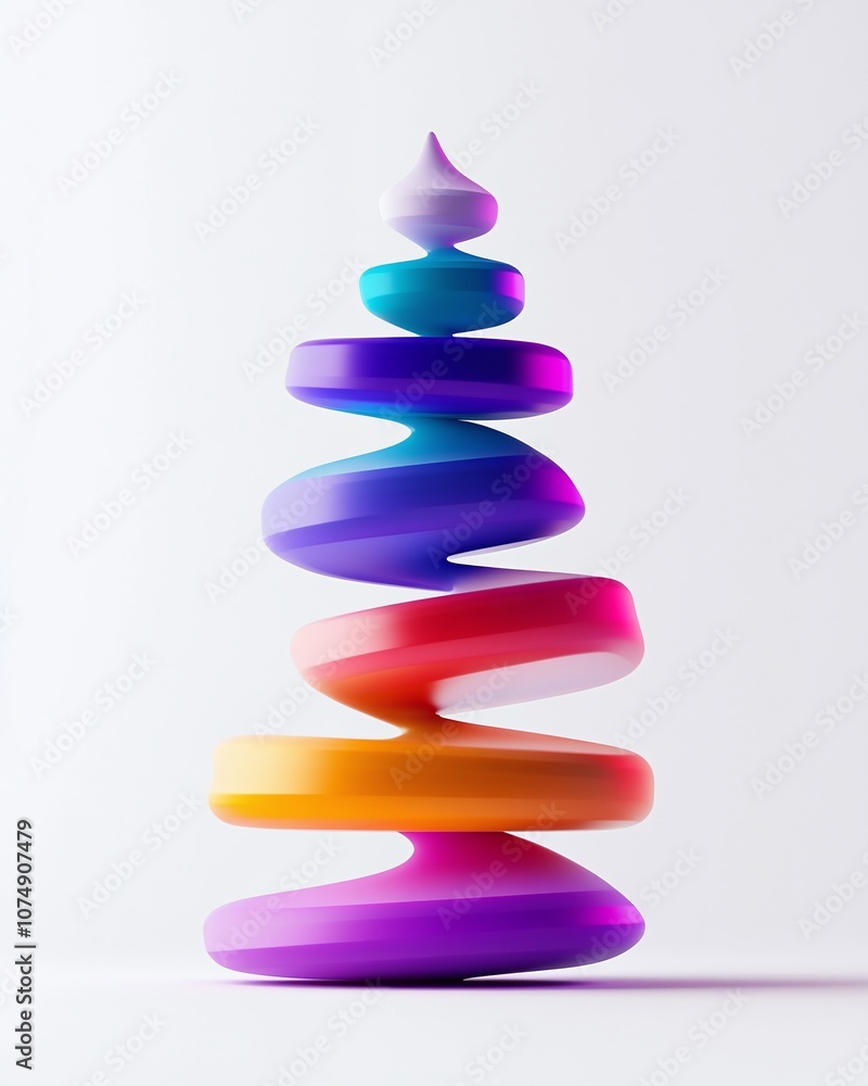 Colorful Abstract Tree Shape with Swirling Layers in Vibrant Gradient Shades, Perfect for Modern Design and Creative Backgrounds Colorful Abstract Tree Shape with Swirling Layers in Vibrant Gradient Shades, Perfect for Modern Design and Creative Backgrounds