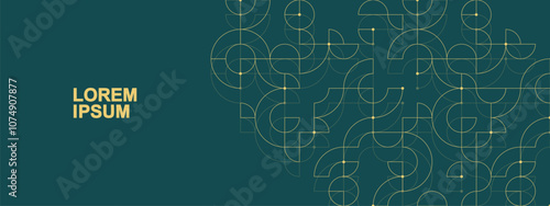 Bauhaus geometric pattern background. Vector abstract trendy bauhaus pattern for header, web banner, website, presentation