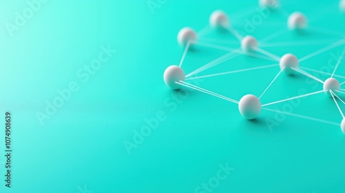 Abstract representation of a network structure with white nodes connected by lines against a teal background, symbolizing connectivity.