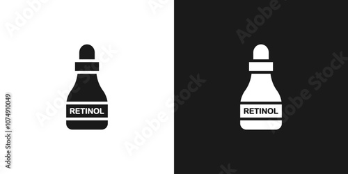 Eco cosmetics icon. Retinol icon stamp, badge or sticker. Organic skin care component. Vector