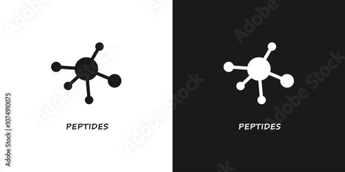 Eco cosmetics icon. Peptides icon stamp, badge or sticker. Organic skin care component. Vector