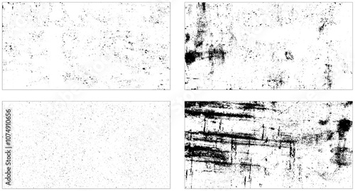 Set of grunge background black and white. Dark texture dirty. Rust effect.