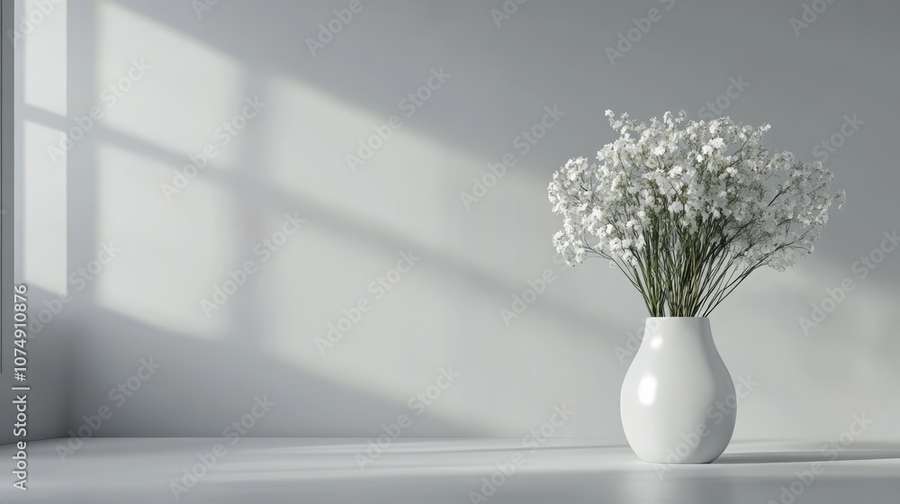 Beautiful flower arrangement in a vase on table, touch of elegance and freshness for home decor Beautiful flower arrangement in a vase on table, touch of elegance and freshness for home decor