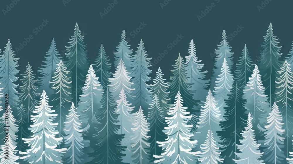 an evergreen forest in the snow an evergreen forest in the snow