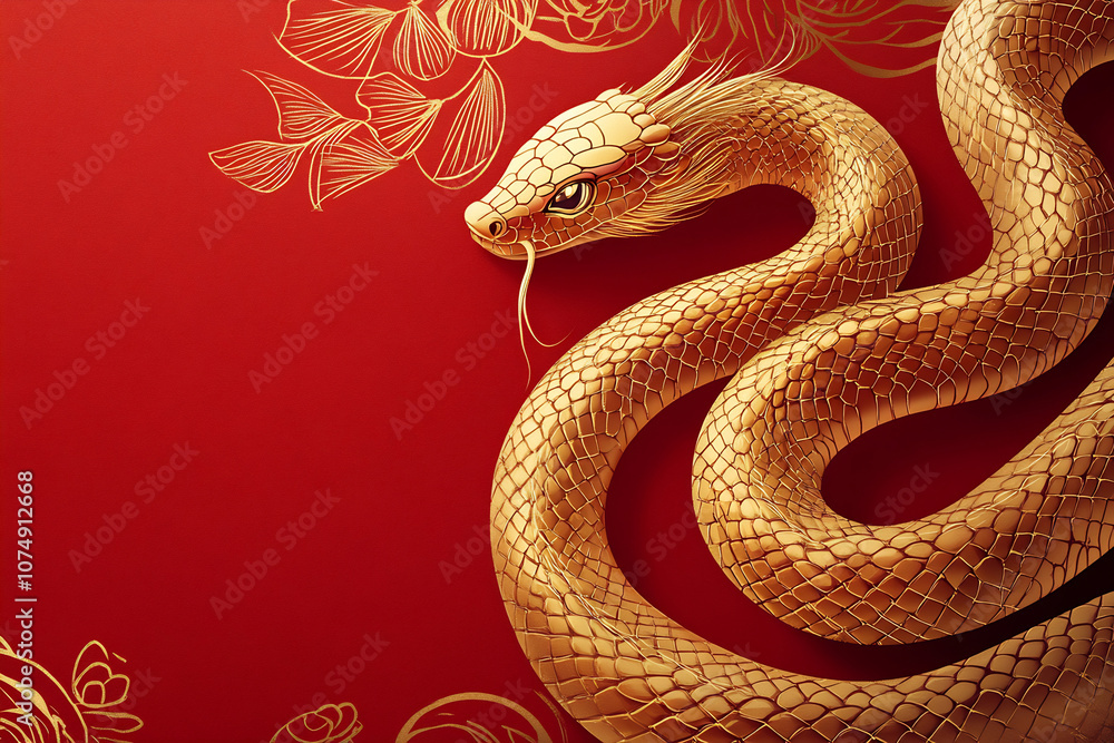 Red background, golden dragon Red background, golden dragon