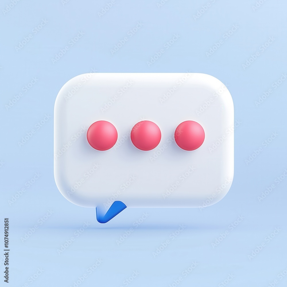 Modern chat bubble icon with three dots, symbolizing messaging and communication in social media applications. Modern chat bubble icon with three dots, symbolizing messaging and communication in social media applications.
