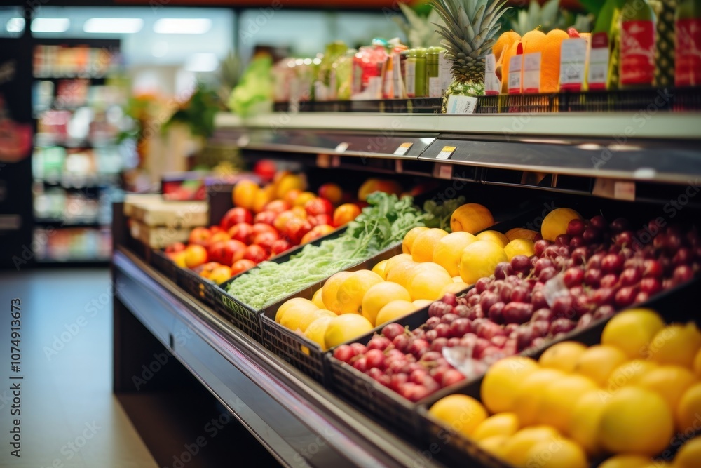 Obraz premium Supermarket natural light fruit plant food.