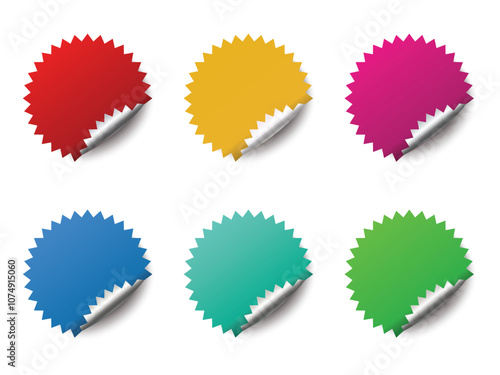 Sitcker promotion label banner set on white background