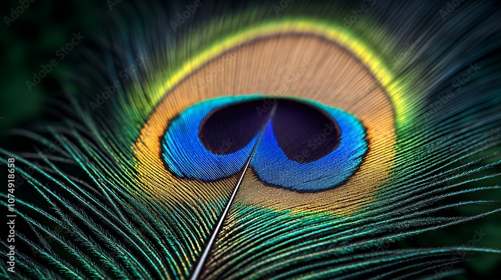 Fototapeta premium Peacock Feather Close-up