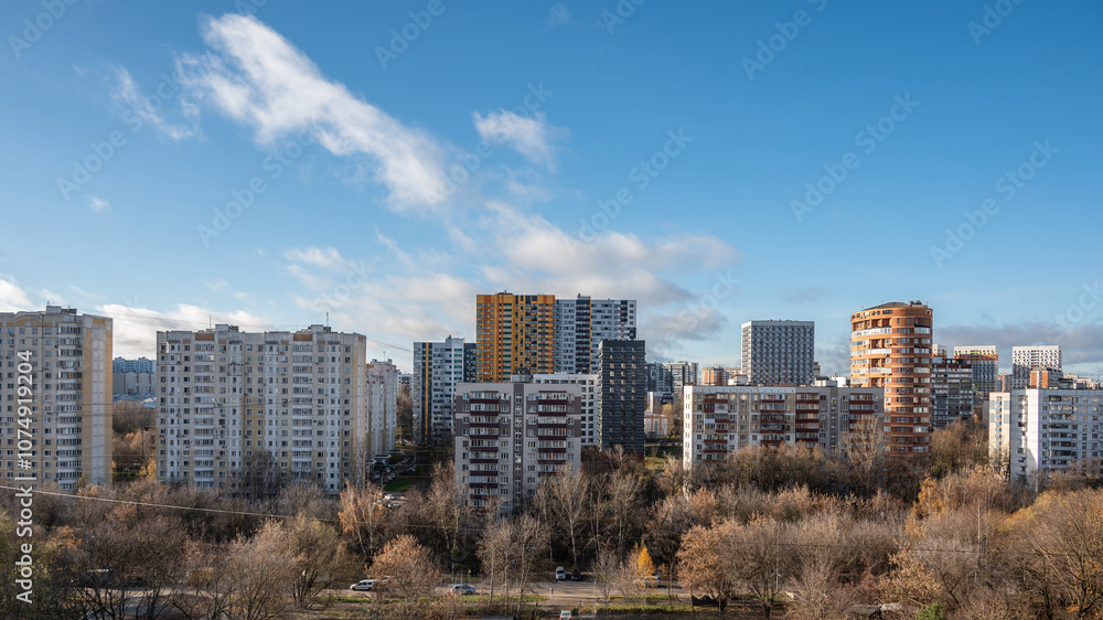 Fototapeta premium View of residential area in the city.