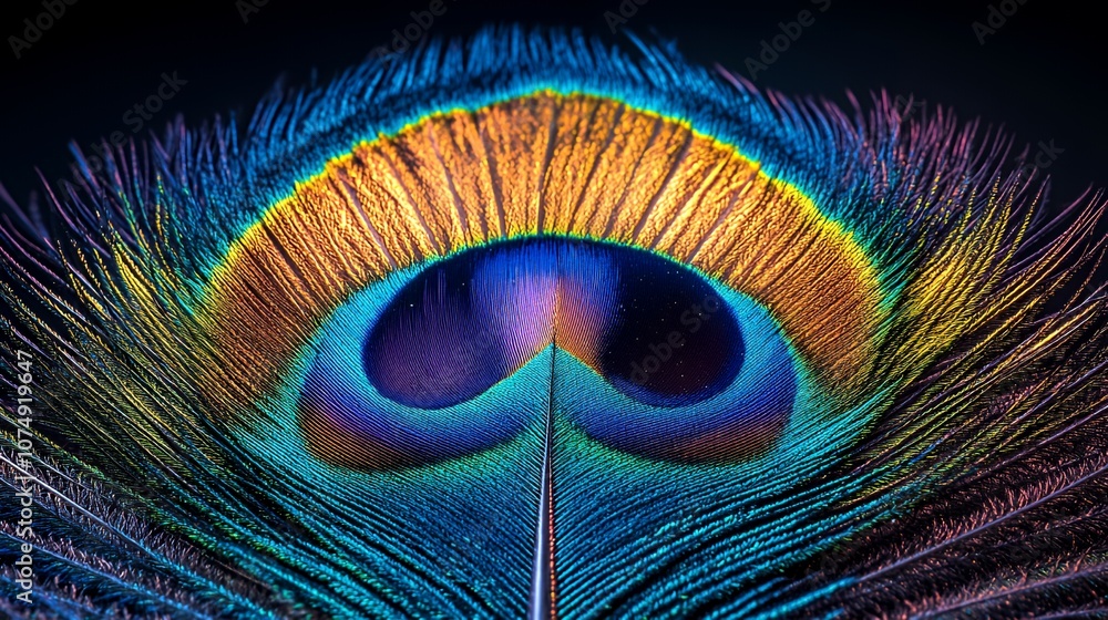Obraz premium Peacock Feather Macro