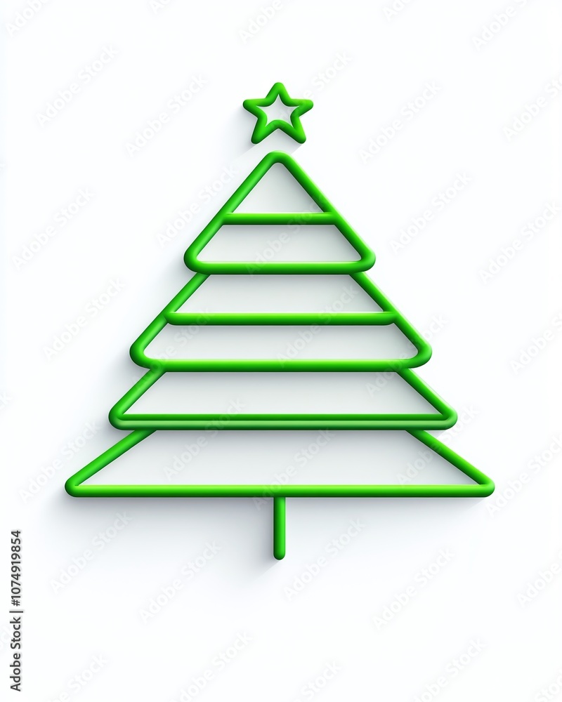 Stylized Abstract Christmas Tree Outline with Star on Top, Ideal for Holiday Designs, Cards, and Seasonal Decorations in a Minimalist Style Stylized Abstract Christmas Tree Outline with Star on Top, Ideal for Holiday Designs, Cards, and Seasonal Decorations in a Minimalist Style