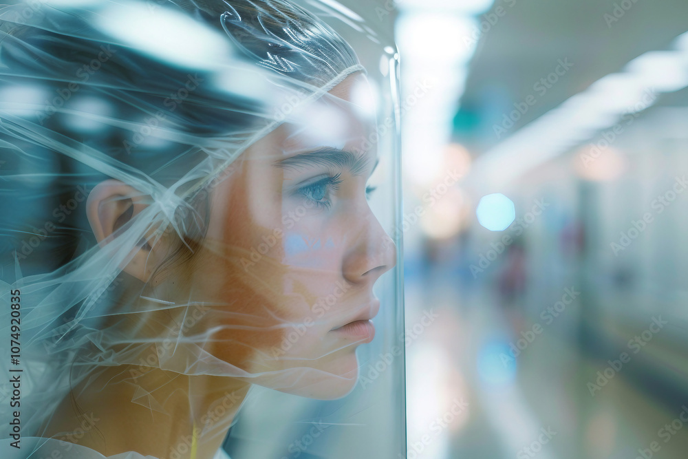 A double exposure image showing a silhouette of a worker against a backdrop of city lights generative ai A double exposure image showing a silhouette of a worker against a backdrop of city lights generative ai
