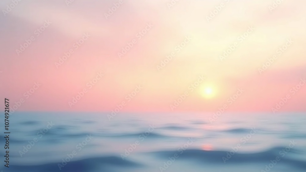 Obraz premium Serene sunset scene with ocean and sky scene, scene-peaceful and colors-gradual