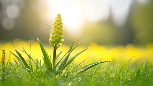 Budding Imagination: A seedling with a tiny bud. The promise of blossoms—the fruition of ideas. 