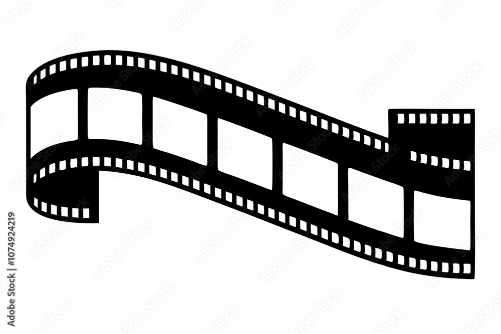 Fototapeta premium Filmstrip, Film strip vector icon, film strip frame silhouette vector illustration