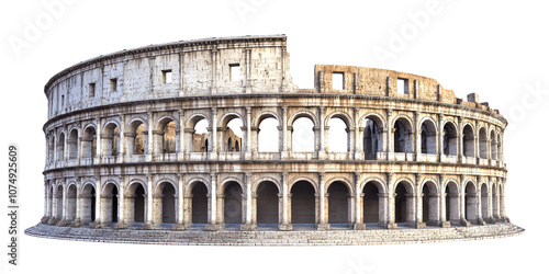 Ancient Roman amphitheater on a transparent background. isolated background.