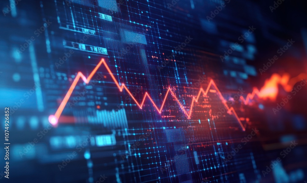 Holographic economic chart with an upward arrow, symbolizing global business growth analysis and asset investment, set against a virtual screen with a vibrant dynamic background. Holographic economic chart with an upward arrow, symbolizing global business growth analysis and asset investment, set against a virtual screen with a vibrant dynamic background.