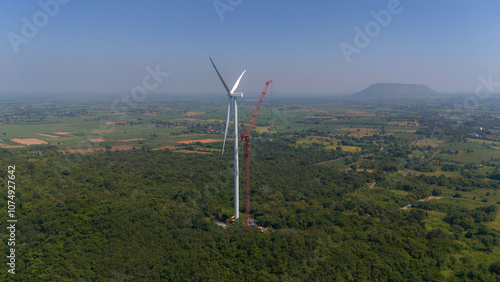 Bild auf Leinwand Wind turbine being repaired