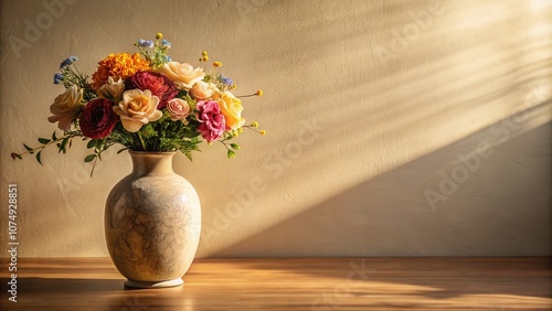 Capturing the beauty of a ceramic vase with interior design elements.
