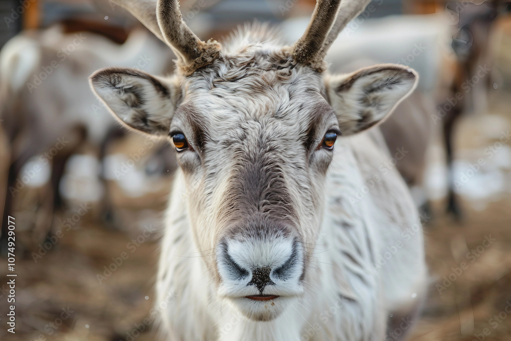 Generated AI image of a reindeer animal with big antlers Generated AI image of a reindeer animal with big antlers