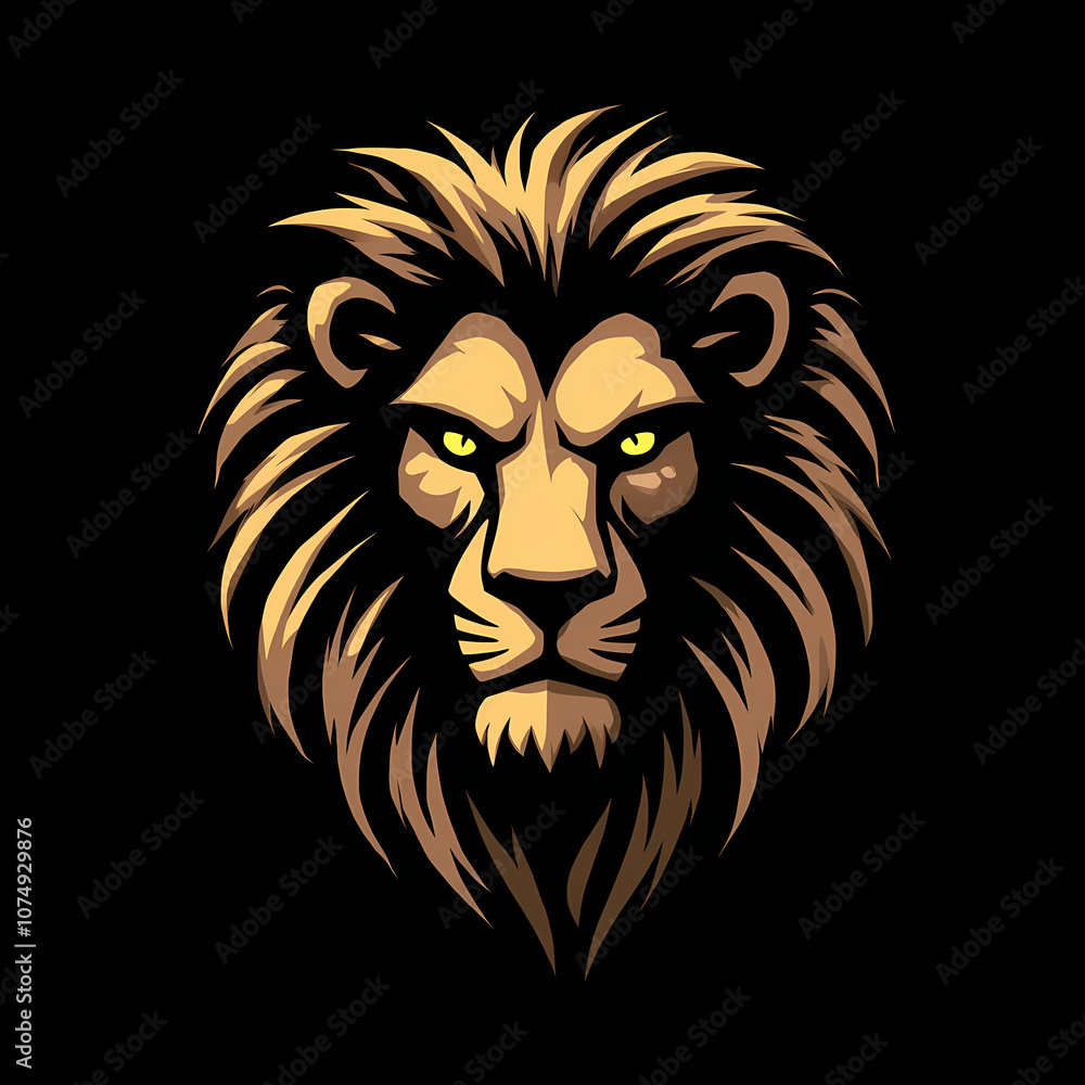 Obraz premium Simple lion head monochrome logo no text